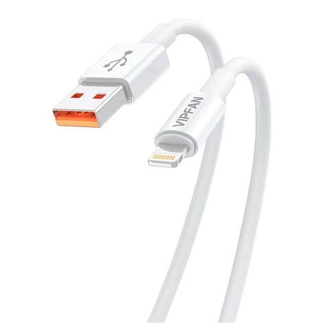 Vipfan X17 USB és Lightning kábel , 6A, 1.2m (fehér)