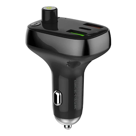 LDNIO C704Q FM transmitter Bluetooth-szal, 2x USB + USB-C, microSD / TF (fekete)