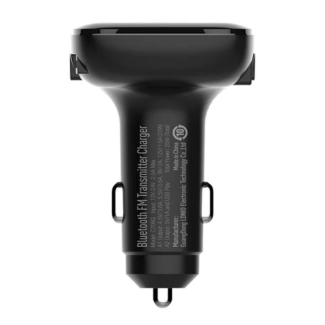 LDNIO C706Q FM transzmitter Bluetooth, 2x USB, AUX (fekete)