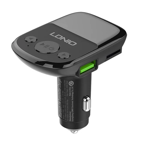 LDNIO C706Q FM transzmitter Bluetooth, 2x USB, AUX (fekete)