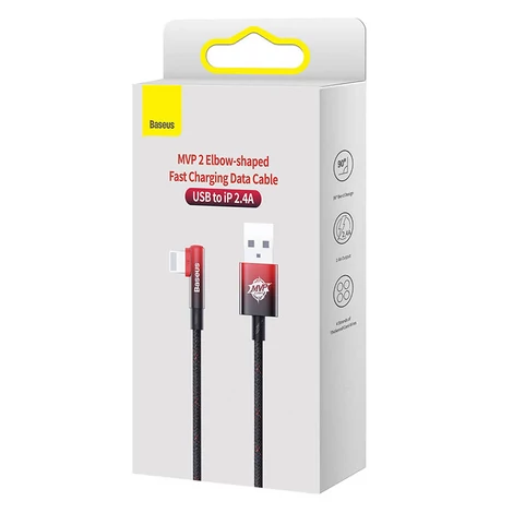 Baseus MVP 2 Lightning 1m 20W kábel - (fekete-piros)