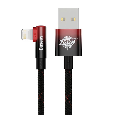 Baseus MVP 2 Lightning 2m 20W kábel - (fekete-piros)