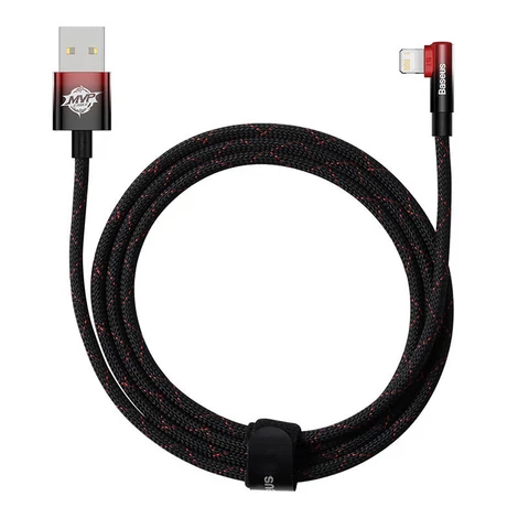 Baseus MVP 2 Lightning 2m 20W kábel - (fekete-piros)