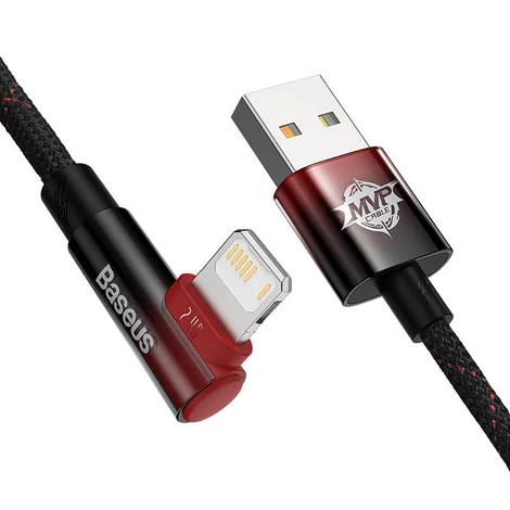 Baseus MVP 2 Lightning 2m 20W kábel - (fekete-piros)