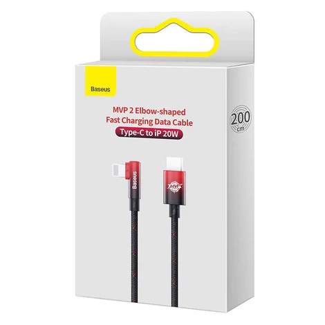 Baseus USB-C Lightning MVP 20W 2m kábel (fekete-piros)