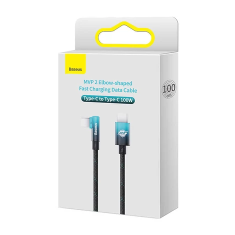 Baseus MVP2 USB-C - USB-C kábel, 100W, 1m (fekete/kék)
