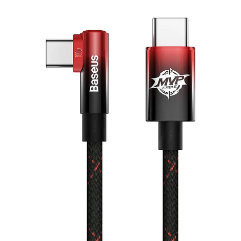Baseus MVP2 USB-C - USB-C kábel, 100W, 2m (fekete/piros)