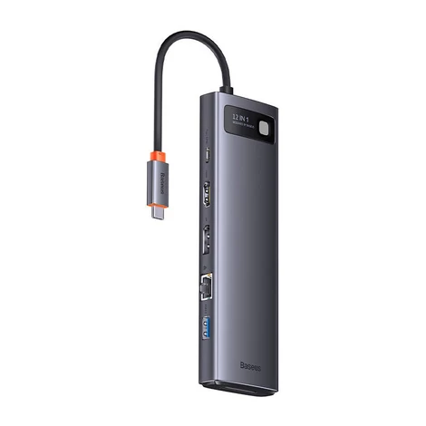 Baseus Metal Gleam series Hub USB-C 12in1  Szürke