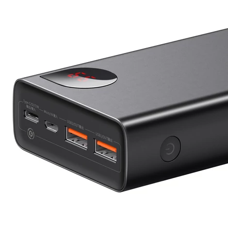 Baseus Adaman Metal Powerbank 20000mAh PD QC 3.0 65W 2xUSB + USB-C + micro USB (fekete)