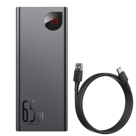 Baseus Adaman Metal Powerbank 20000mAh PD QC 3.0 65W 2xUSB + USB-C + micro USB (fekete)