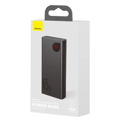 Baseus Adaman Metal Powerbank 20000mAh PD QC 3.0 65W 2xUSB + USB-C + micro USB (fekete)