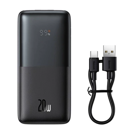 Baseus Bipow Pro Powerbank 10000mAh, 2xUSB, USB-C, 20W (fekete)