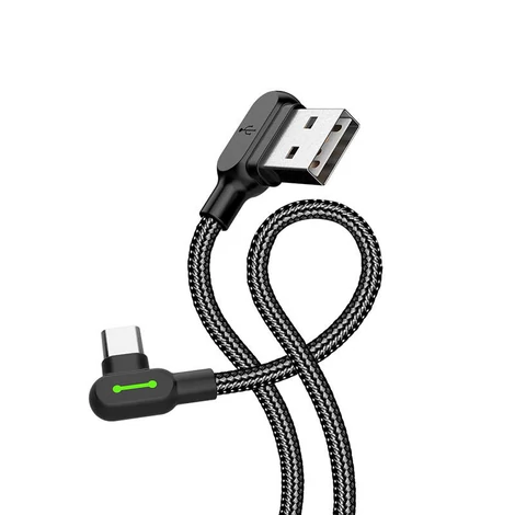 Mcdodo CA-5280 LED USB-USB-C kábel, 1,2m (fekete)