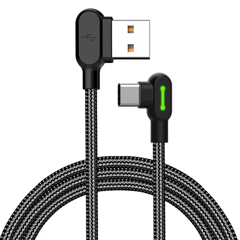 Mcdodo CA-5280 LED USB-USB-C kábel, 1,8m (fekete)