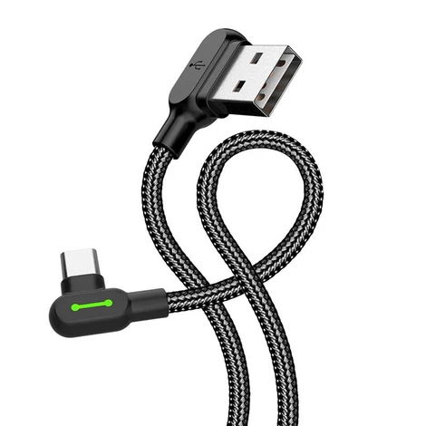 Mcdodo CA-5280 LED USB-USB-C kábel, 1,8m (fekete)