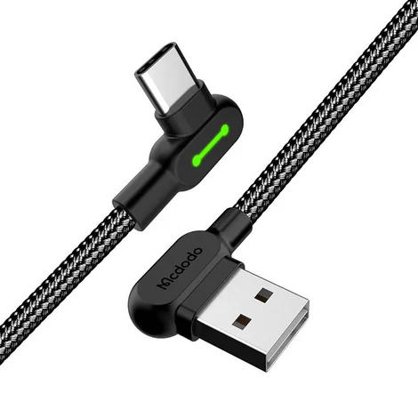 Mcdodo CA-5280 LED USB-USB-C kábel, 1,8m (fekete)