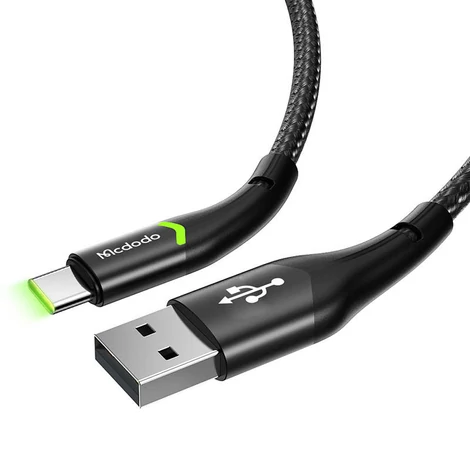 Mcdodo Magnificence CA-7960 USB-ről USB-C-re LED kábel, 1m (fekete)