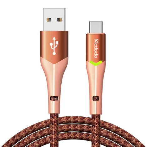 Mcdodo Magnificence CA-7960 USB-ről USB-C-re LED kábel, 1m (narancssárga)