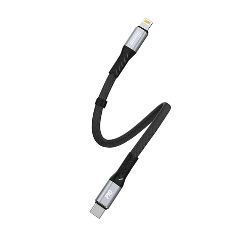Dudao 20W USB-C és Lightning PD 0.23m kábel (fekete)