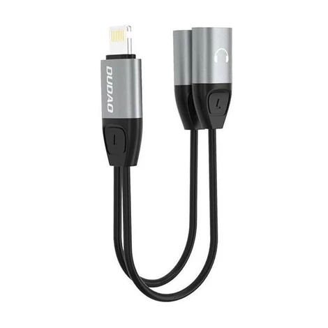 Dudao L17i Lightning 2x Lightning audio adapter (fekete)