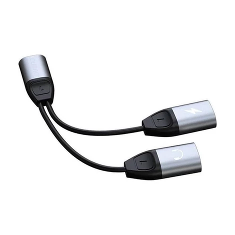 Dudao L17i Lightning 2x Lightning audio adapter (fekete)