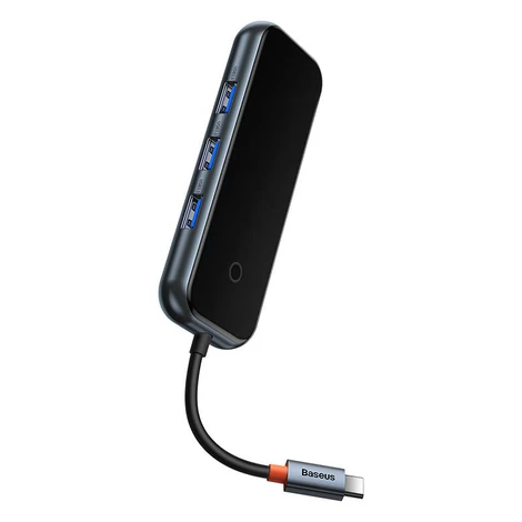 Baseus AcmeJoy Hub 4in1 sorozat USB-C 3xUSB 3.0 + USB-C PD (sötétszürke)