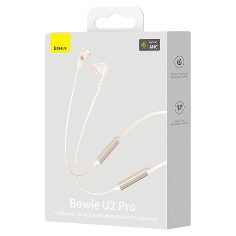Baseus Bowie U2 Pro TWS fülhallgató, ANC (krémfehér)