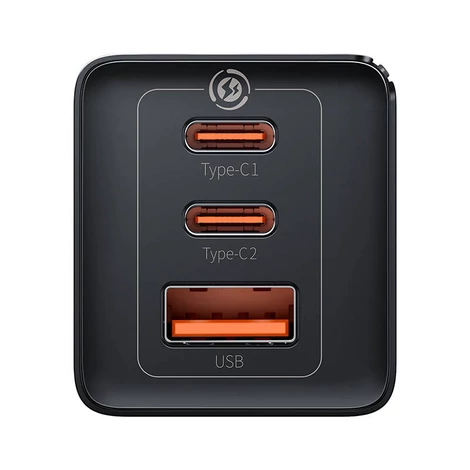 Baseus GaN5 Pro fali töltő 2xUSB-C + USB, 65W (fekete)