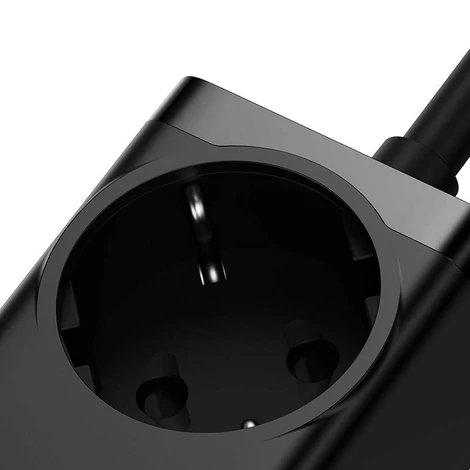 Baseus GaN3 Pro fali töltő / powerstrip 2xUSB + 2xUSB-C + AC, 100W (fekete)