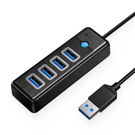 Orico Hub adapter USB 4x USB 3.0, 5 Gbps, 0,15m (fekete)