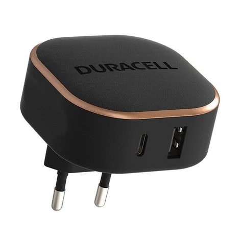 Duracell USB + USB-C fali töltő 30W (fekete)