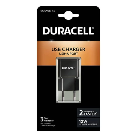 Duracell fali töltő USB, 2.1A (fekete)