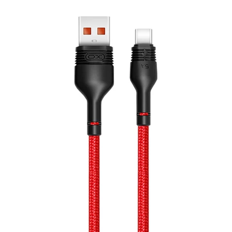 XO NB55 5A, USB és USB-C kábel 1m (piros)