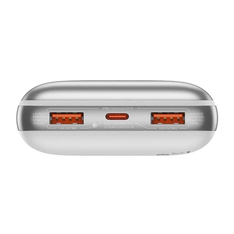 Baseus Bipow Pro 20000mAh Powerbank , 2xUSB, USB-C, 22.5W (fehér)