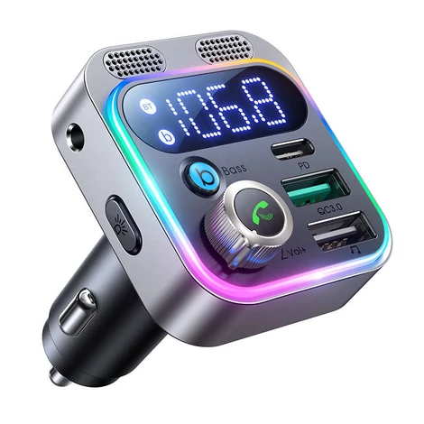 Joyroom JR-CL16 FM transzmitter USB + USB-C, 48W (fekete)