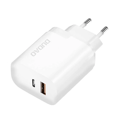 Dudao A6XSEU USB + USB-C töltő QC3.0 PD 22.5W (Fehér)