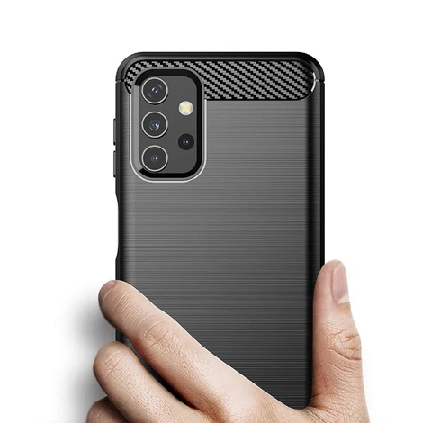 Szén tok Rugalmas TPU Tok Samsung Galaxy A32 5G fekete