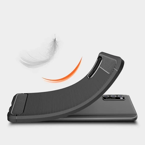 Carbon Case Rugalmas Tok TPU tok Xiaomi Poco M3 fekete