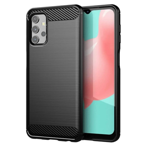 Carbon Case Flexible Cover TPU Case for Samsung Galaxy A32 4G black