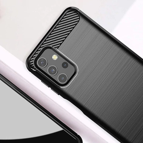 Carbon Case Rugalmas burkolat TPU tok Samsung Galaxy A32 4G fekete