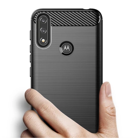 Szén tok Rugalmas Tok Sleeve Motorola Moto E7 Power fekete