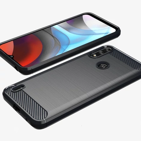 Szén tok Rugalmas Tok Sleeve Motorola Moto E7 Power fekete