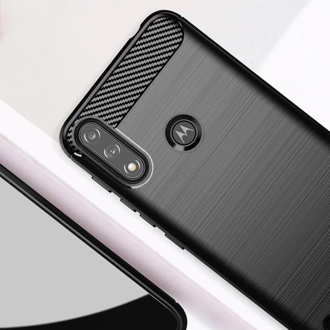 Szén tok Rugalmas Tok Sleeve Motorola Moto E7 Power fekete