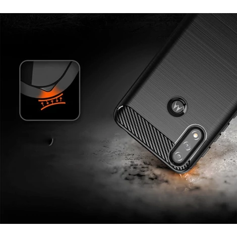 Szén tok Rugalmas Tok Sleeve Motorola Moto E7 Power fekete