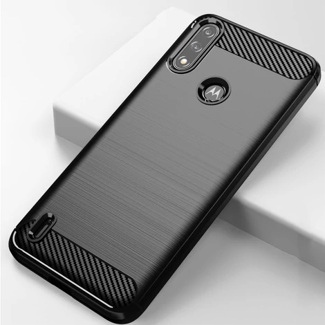 Szén tok Rugalmas Tok Sleeve Motorola Moto E7 Power fekete