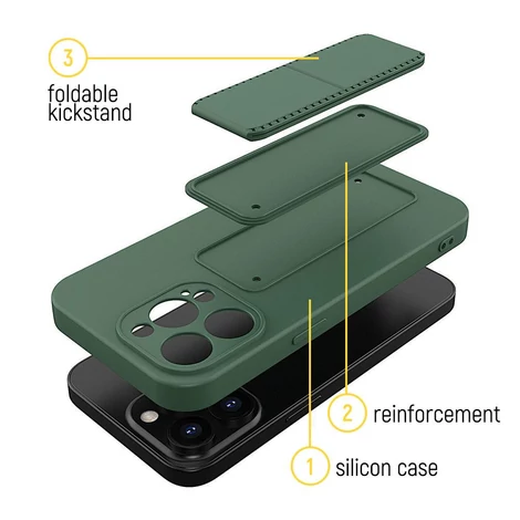Wozinsky Kickstand tok szilikon tok állvánnyal iPhone 12 mini menta tokhoz