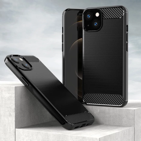 Carbon Case rugalmas borítás iPhone 13-hoz fekete