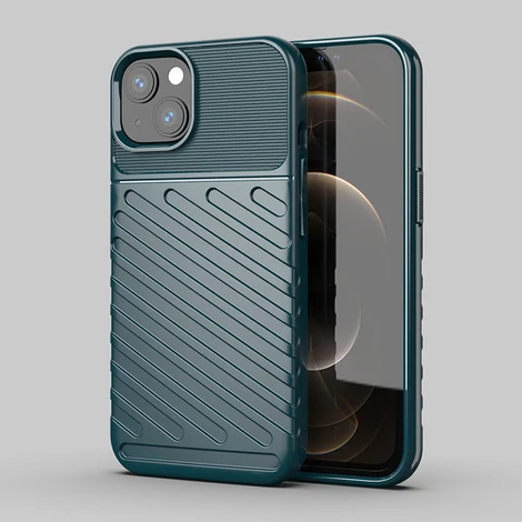 Thunder Case Rugalmas, strapabíró TPU tok iPhone 13-hoz zöld