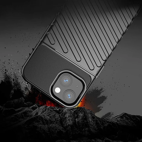Thunder Case Rugalmas, strapabíró TPU tok iPhone 13-hoz fekete