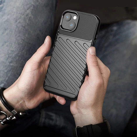 Thunder Case Rugalmas, strapabíró TPU tok iPhone 13-hoz fekete